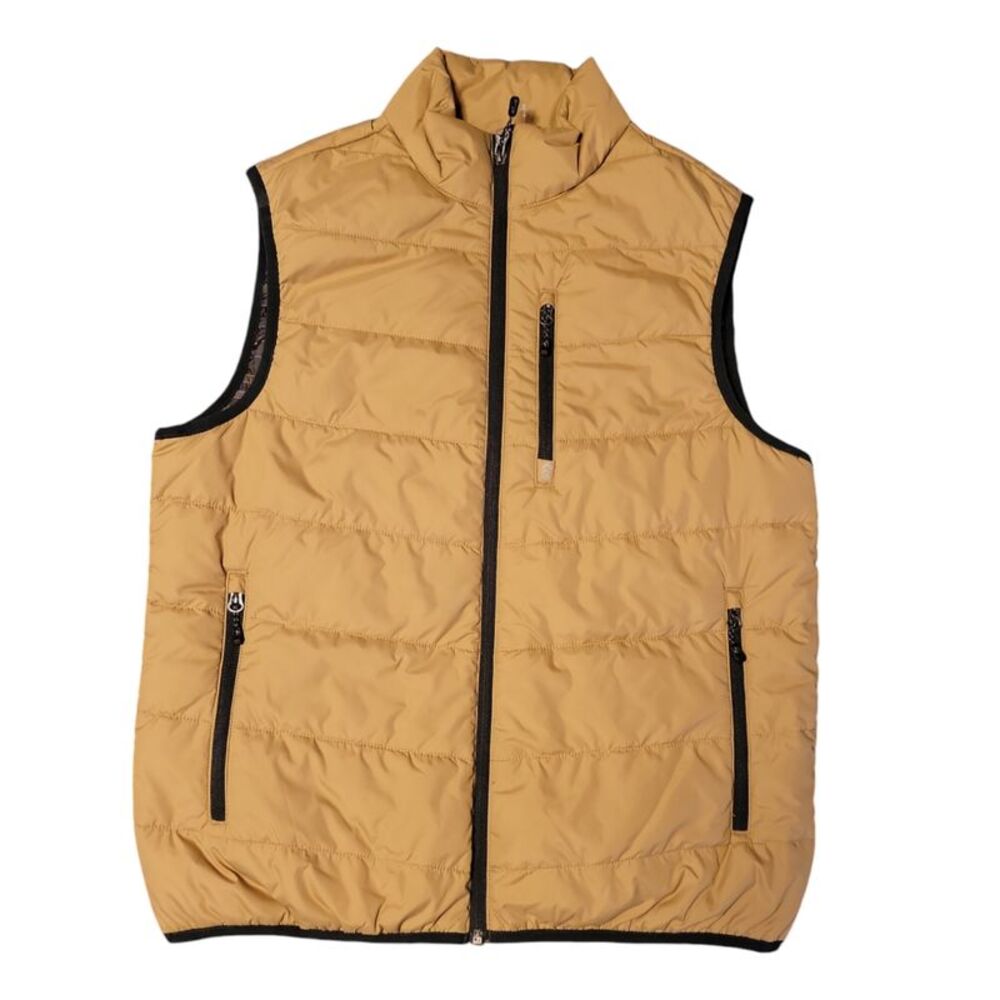 Free Country Men's Zippered Pockets Stand Collar Puffer Vest - Bronze